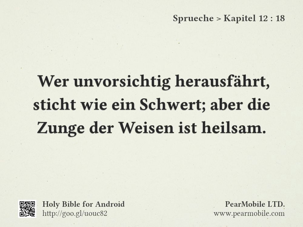 Sprueche, Kapitel 12:18